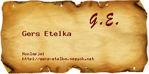 Gers Etelka névjegykártya
